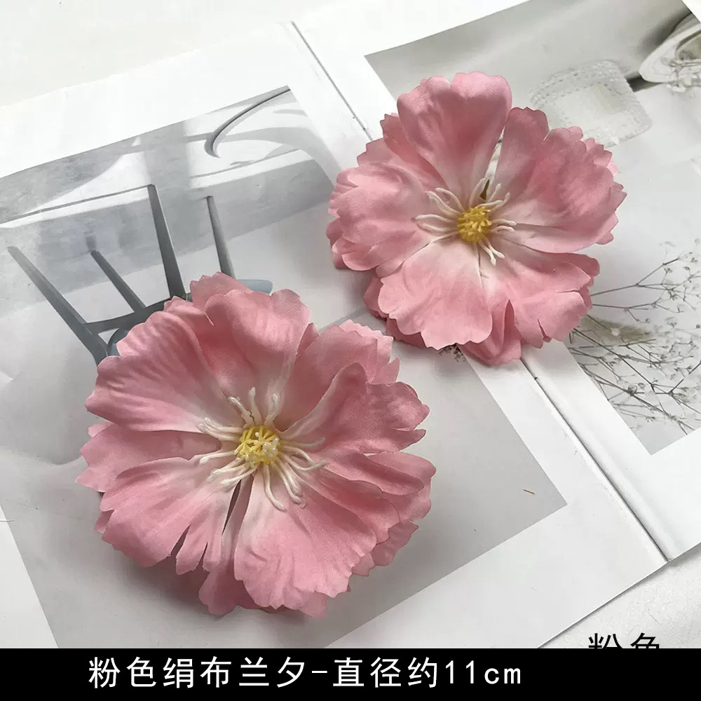 Flores artificiales flores rosadas bricolaje accesorios hechos a mano tocado de estilo antiguo accesorios de material de flor de horquilla arreglos florales de pared de flores de boda