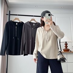 胖MM大码2025秋季新款女装韩版时尚休闲连帽半拉链卫衣 z105 2556