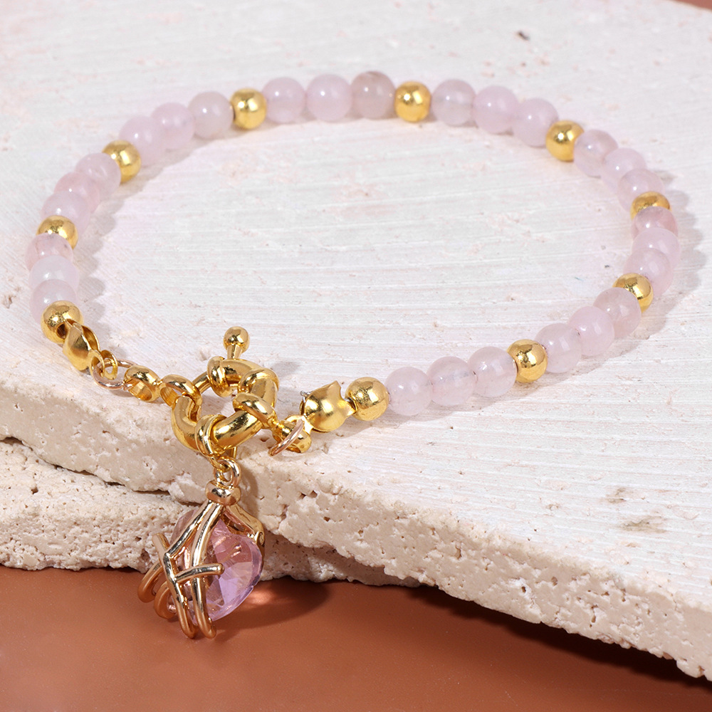 Daily Occasion Elegant Heart Shape Natural Stone Beaded Bracelets