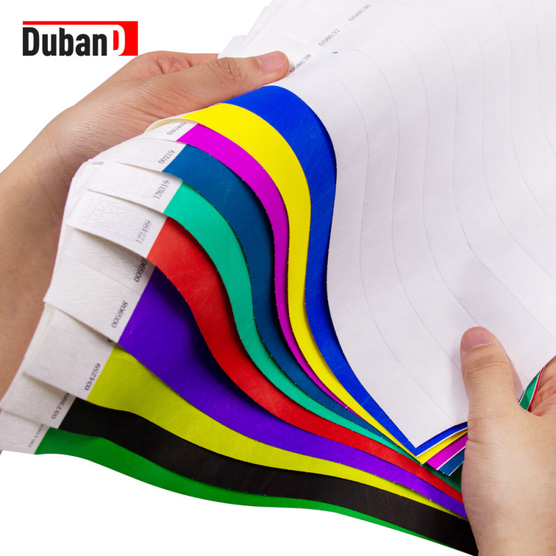 Tyvek Dupont Paper Disposable Bracelet Wristband Medical Waterproof Logo Wristband Amusement Park Ticket Paper Bracelet