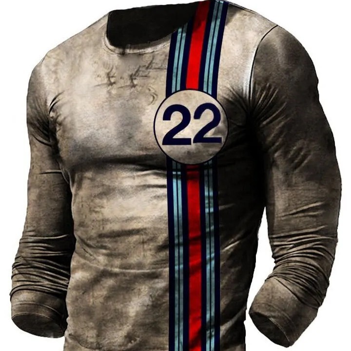 Cross-border New Amazon Templar 7-button Long Sleeve T-shirt 3D Printing Cross Legion Imitation Cotton Long Sleeve T