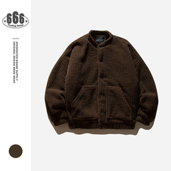 ORIGTEEN日系复古宽松复古羊羔绒面包服立领棉服冬季外套男MY9014