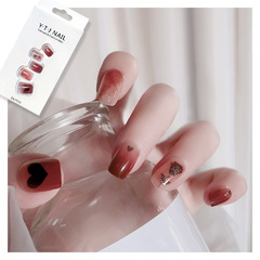 新款純欲玫瑰假指甲貼片美甲成品穿戴式假指甲可拆卸甲穿戴甲X93