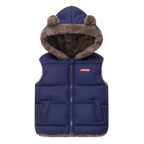 Cross-border new lambswool children's down cotton vest—off-season thickened cotton vest for boys, fleece-lined autumn/winter wear for girls.