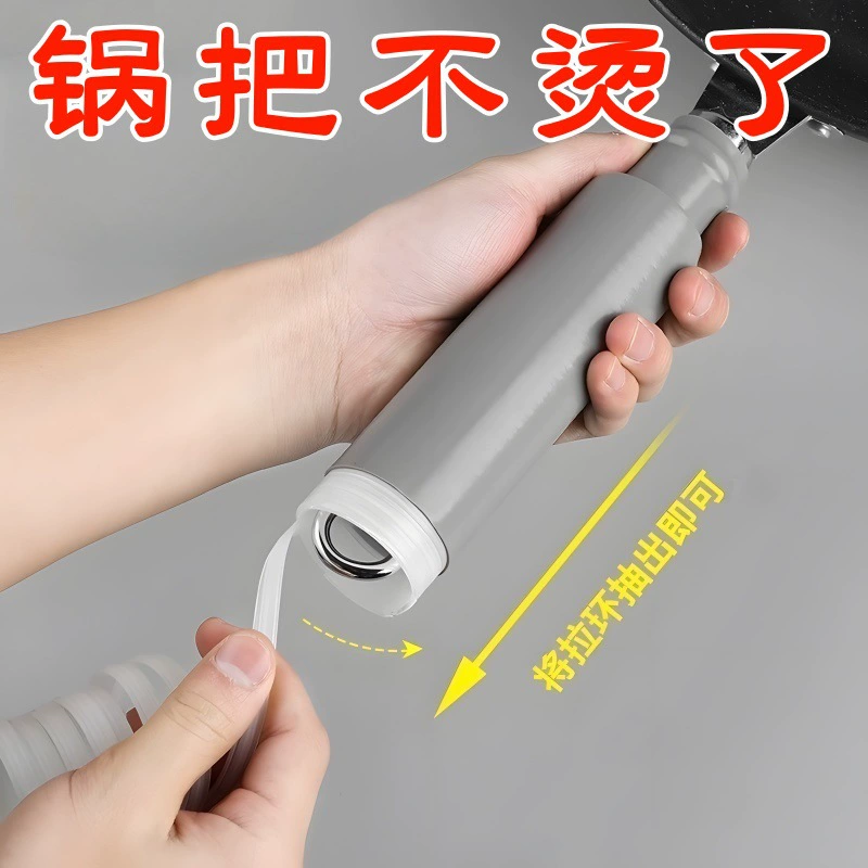 Ручка вока с защитой от ожогов, теплоизоляционная крышка, железная кастрюля из нержавеющей стали, большая ложка, кухонная лопатка, силиконовая крышка ручки, универсальная нескользящая крышка