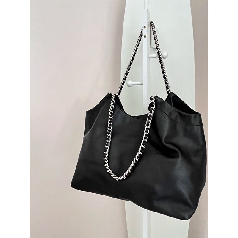 Chanel Style Garbage Bag Bag Bag Women's Commuter Tote Bag Shoulder Underarm Chain Bag Large Capacity Bucket Bag Stray Bag