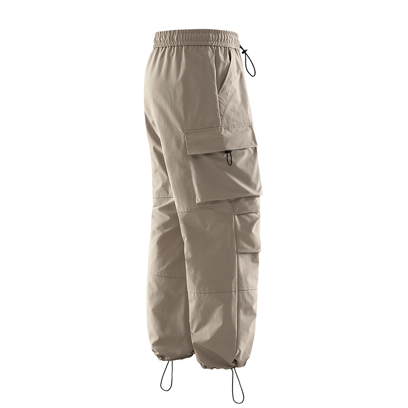 2024 primavera y verano nuevos pantalones casuales de estilo americano delgado moda delgado pantalones de trabajo bolsillo de empalme