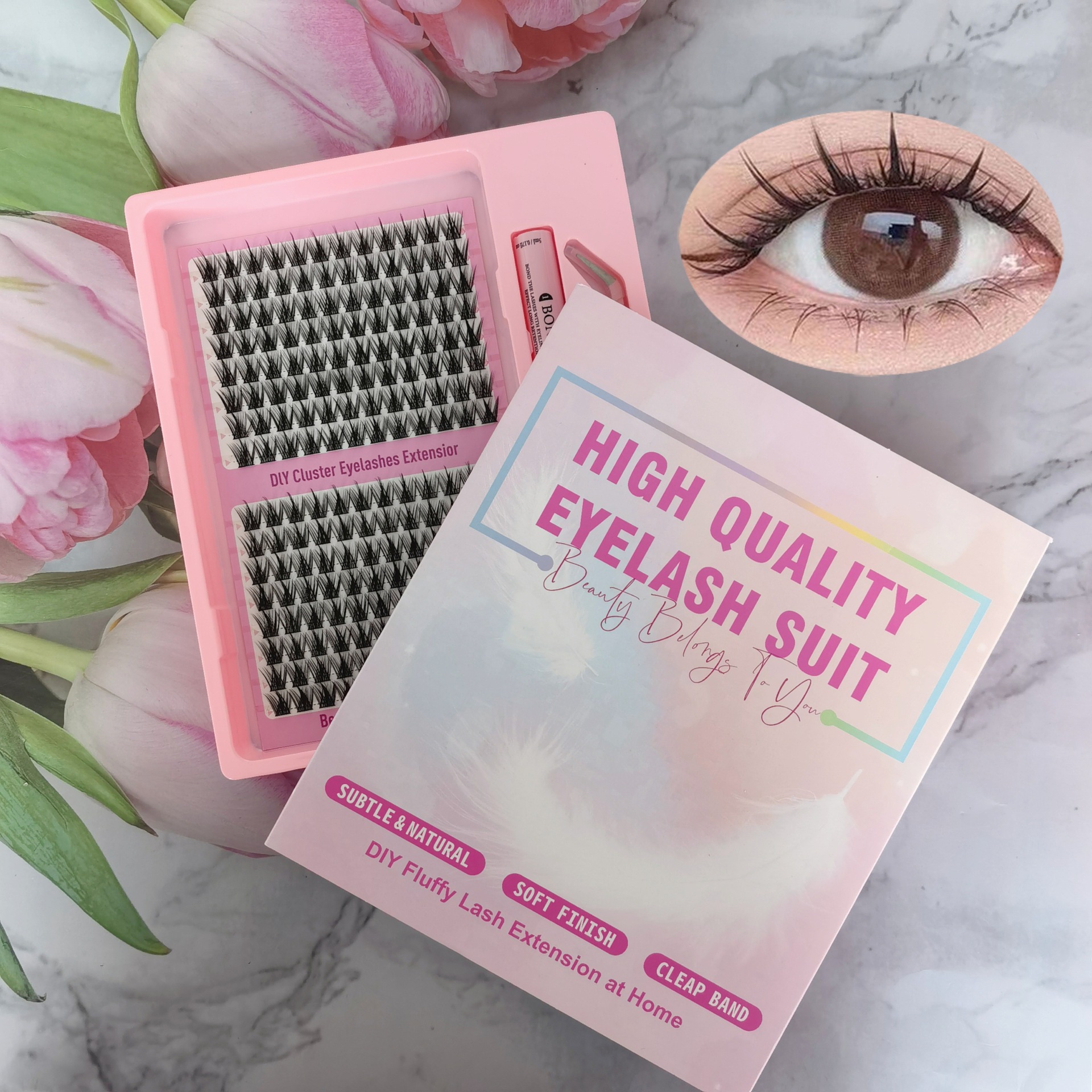 Transfronterizas pestañas falsas 30 - 100D comercio exterior caja de pestañas gruesas con pinzas de pegamento conjunto de pestañas falsas