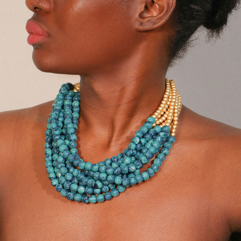 Böhmische Mehrlagige Perlenkette Handgefertigtes Collier Für Damen_voghion.com