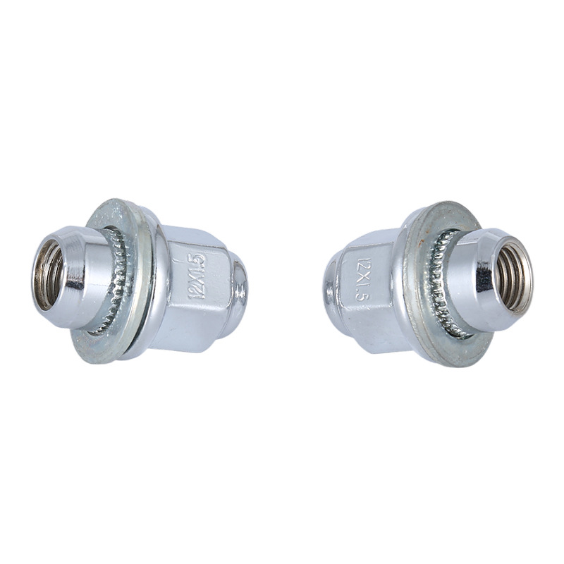 汽车轮毂螺母 适用丰田花冠 凯美瑞 一体镀铬垫片高强度轮胎螺母