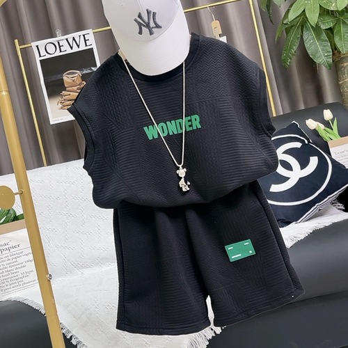 Summer middle and older children's clothing boys' sports suits summer sleeveless vest children's clothing