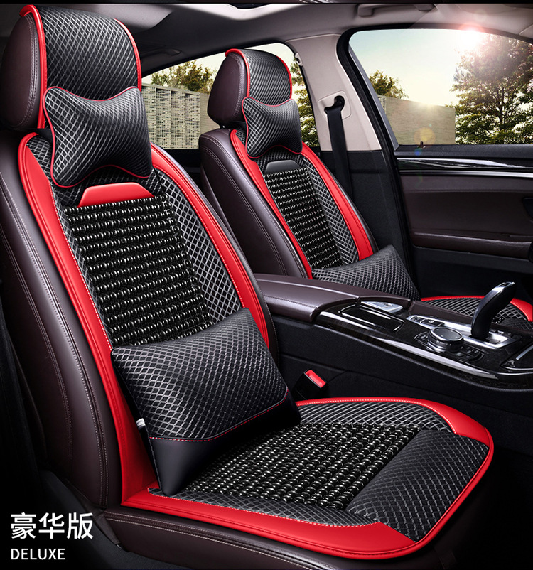 New Car Wooden Bead Cushion Summer Breathable Cooling Cushion Four-Season Universal Bead Car Cushion Half-Pack Seat Cushion Summer Seat Cover