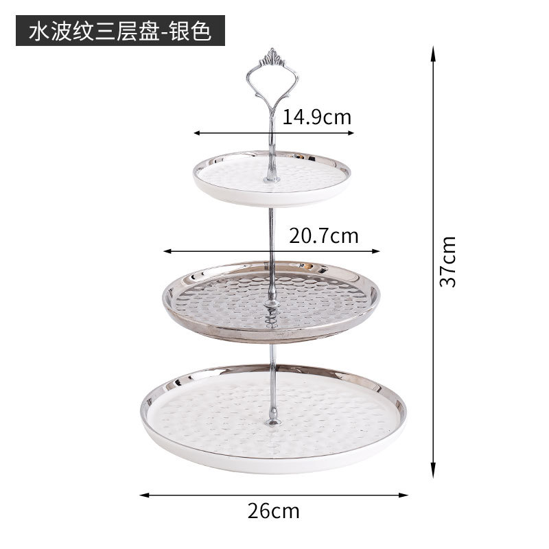 De estilo europeo de cerámica soporte de postre soporte de exhibición de la torta de cumpleaños de la boda soporte de descanso de té Mesa té de la tarde postre bandeja de frutas