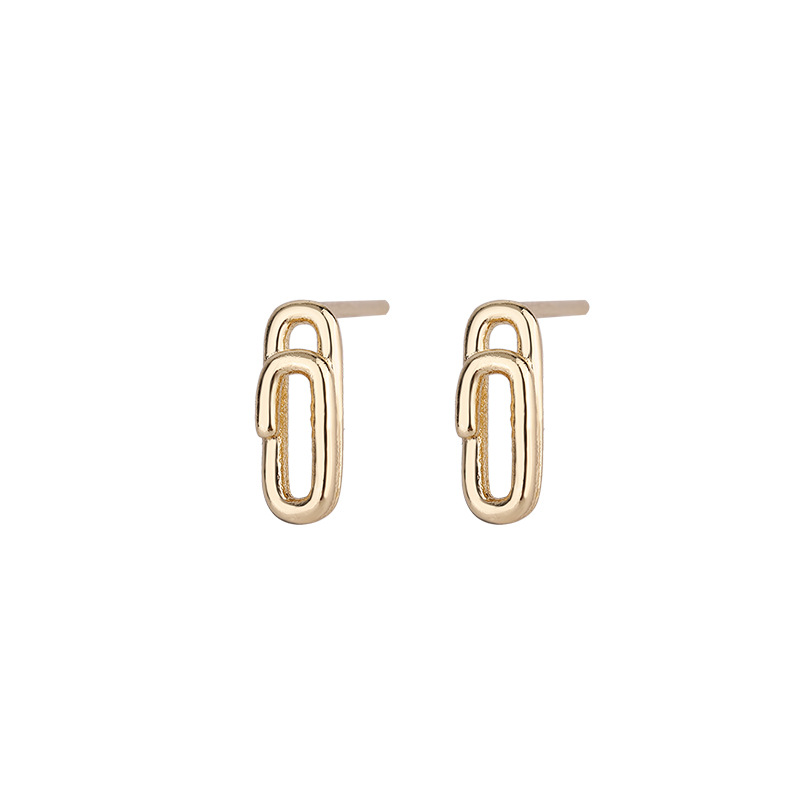 Style Simple Géométrique Le Cuivre Placage Boucles D'oreilles 1 Paire display picture 3