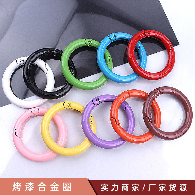 In Stock 23mm 5-Point Spring Ring Zinc Alloy Colorful Spring Clasp Open Ring Luggage Hardware Accessories Jewelry Hanger