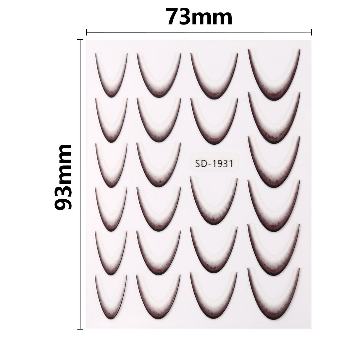 Red en línea nuevo estilo francés gradiente media luna pegatinas de uñas para usar pegatinas de uñas de espalda arco joyería de uñas pegatinas