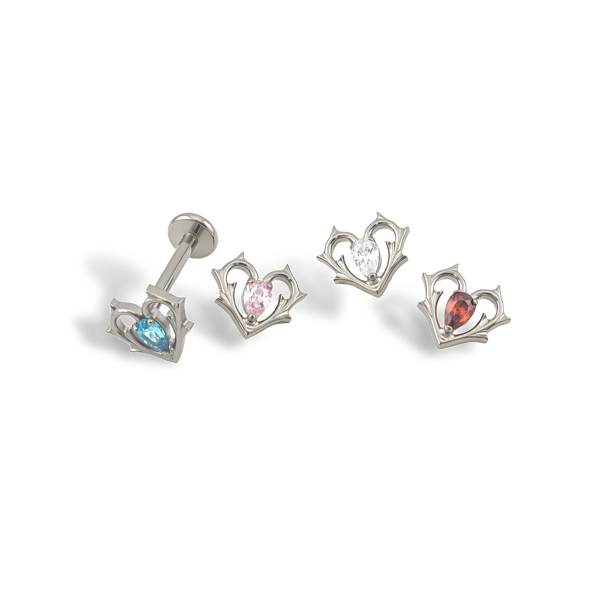 16G labret stud size and finish detail