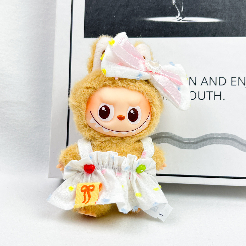 现货拉布布4.0衣服 蝴蝶结碎花连衣裙 棉花娃娃挂件labubu娃衣|undefined