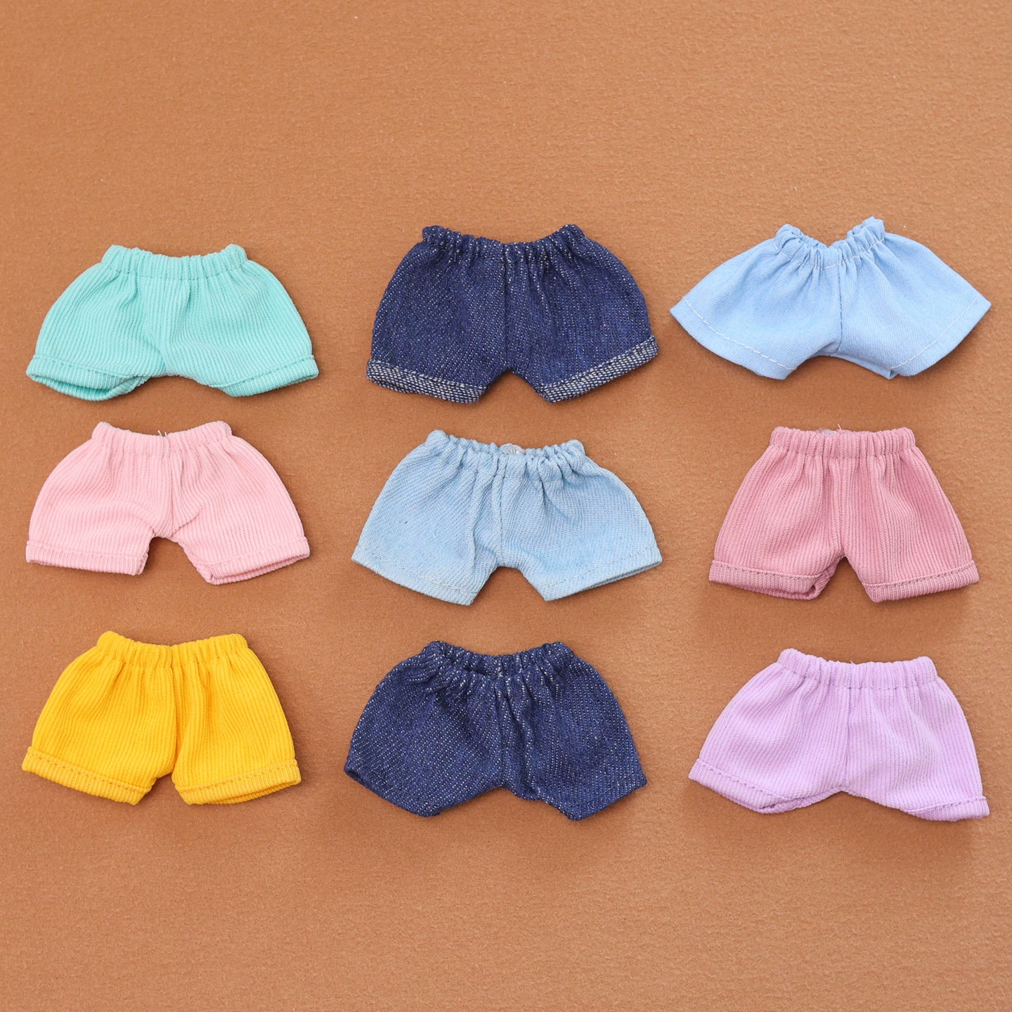 Джинсовые шорты подходят для одежды для тряпичных кукол 17 см, виниловые штаны для кукол, подходящая одежда для кукол со звездами.