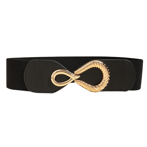 European and American spring style waist belt for women with skirt, casual and fashionable buckle belt, wide elastic elastic waist belt