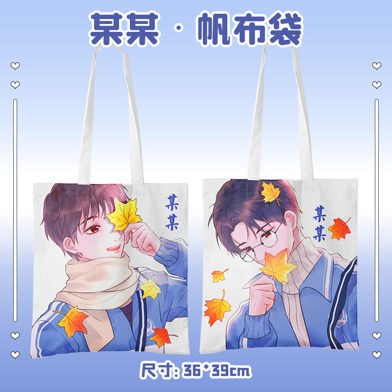 某某动漫周边同款应援购物袋子手提袋帆布包单肩包学生书包批发