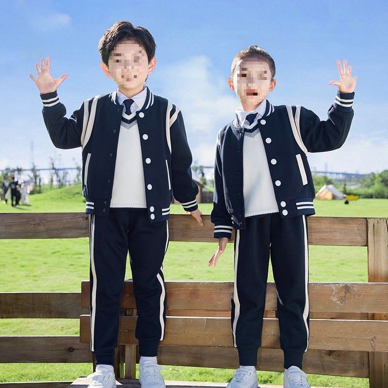 英伦风班服小学生校服春秋装三件套儿童棒球服运动套装幼儿园园服
