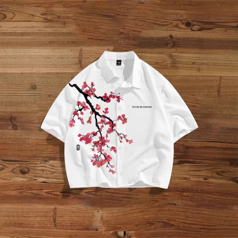 2026 Shirt with 3D Plum Blossom Print, Stylish Men's Casual Summer New Hot-Selling Trendy National Style 2026 Shirt with 3D Plum Blossom Print, Stylish Men's Casual Summer New Hot-Selling Trendy National Style
