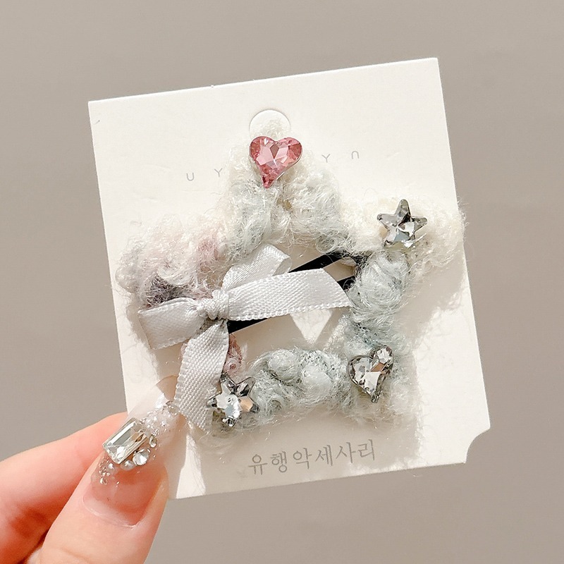 夏季儿童毛绒发卡侧边夹小香风头饰女童不伤发高级感可爱发夹|undefined