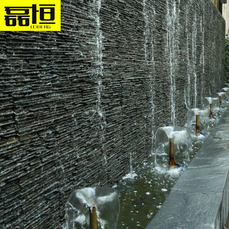 Fábrica envío gratuito al por mayor cultural piedra Fondo pared agua piedra Villa exterior pared ladrillo patio paisaje cortina agua Proyecto de pared