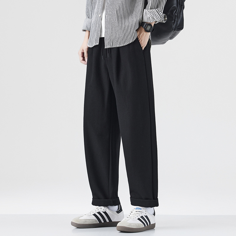 2025 nuevo otoño japonés vintage lana casual pantalones en forma de hombre sueltos estilo americano image 4