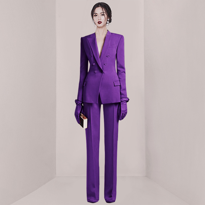 French Style High-end Suit For Women High-end Spring And Summer Fashion Professional Temperament Two-piece Straight Pants