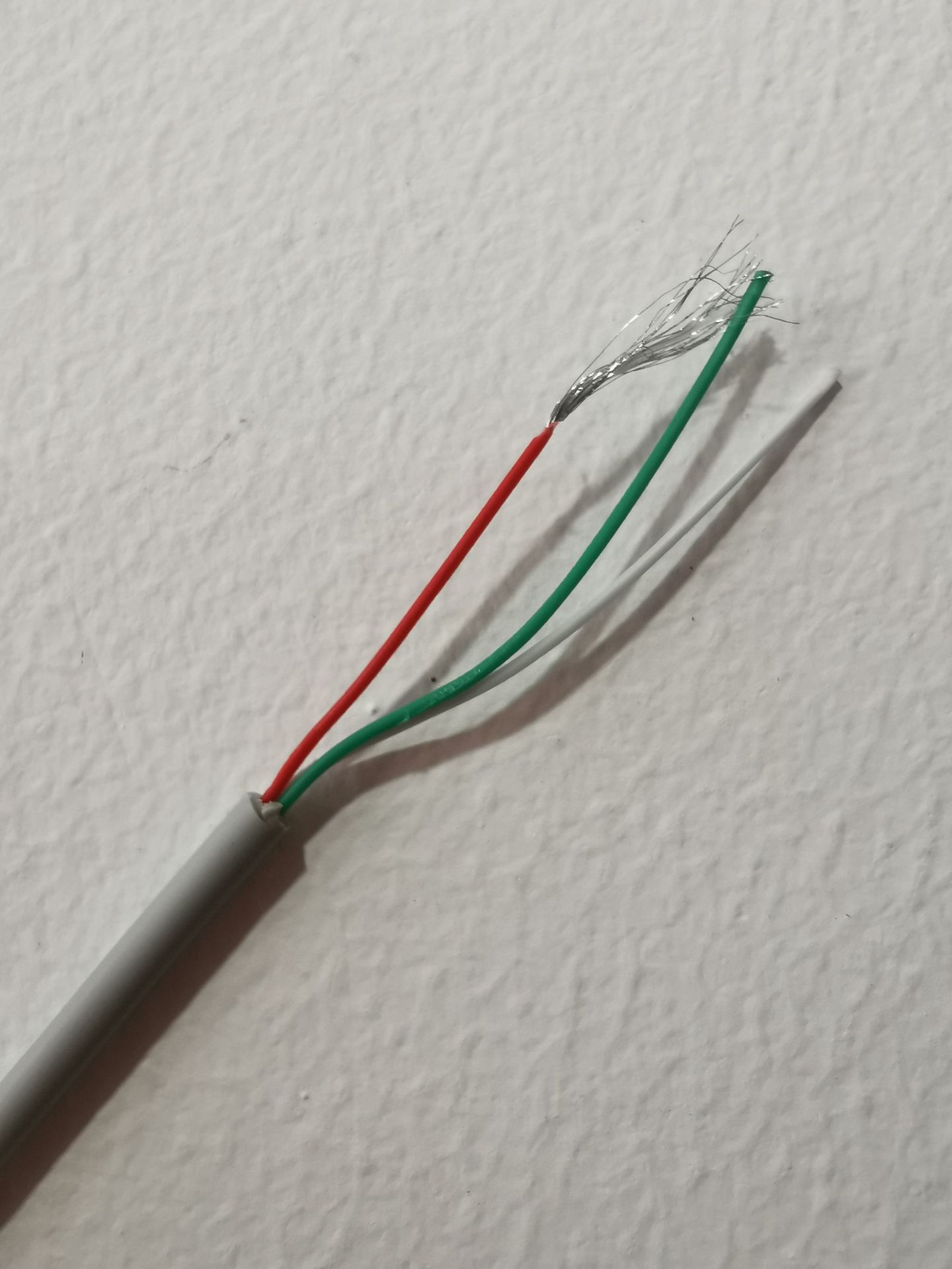 三芯温度线TPU体温线医疗信号电线灰白色连接线电子线