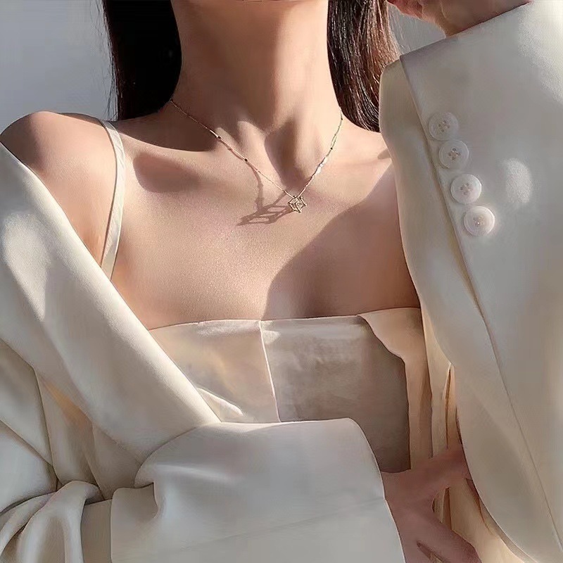 立方体几何锁骨链女 设计感小众饰品项链ins精致冷淡风颈链潮批发
