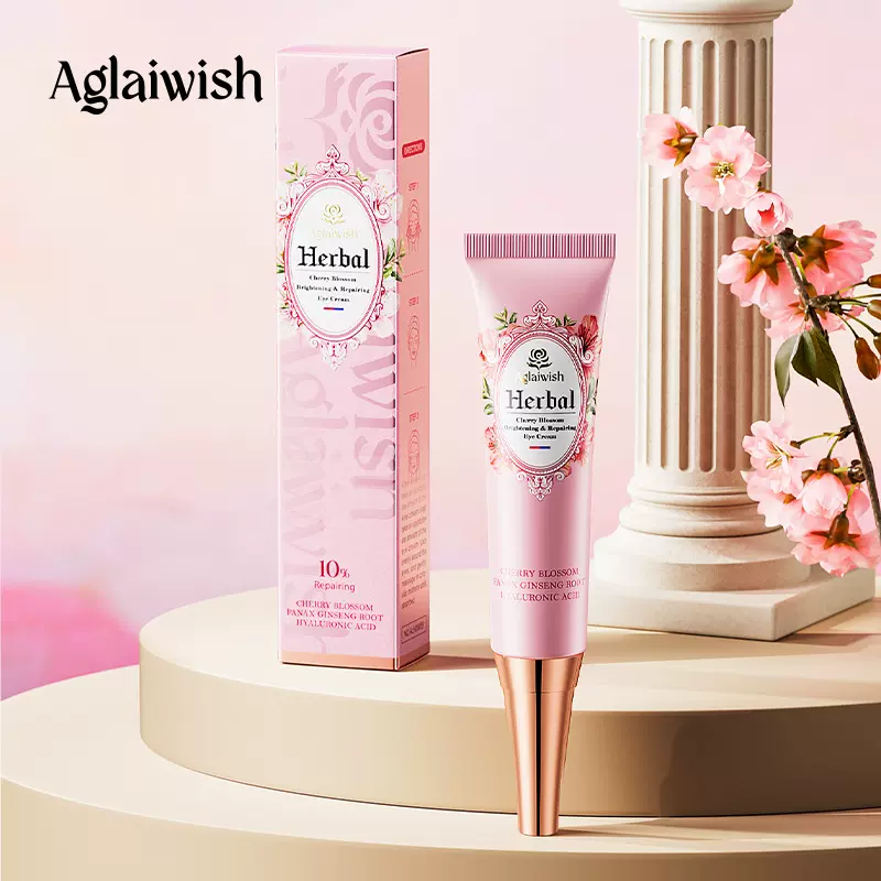 AGLAIWISH全英文樱花眼部精华霜eye cream眼霜跨境外贸厂家现货