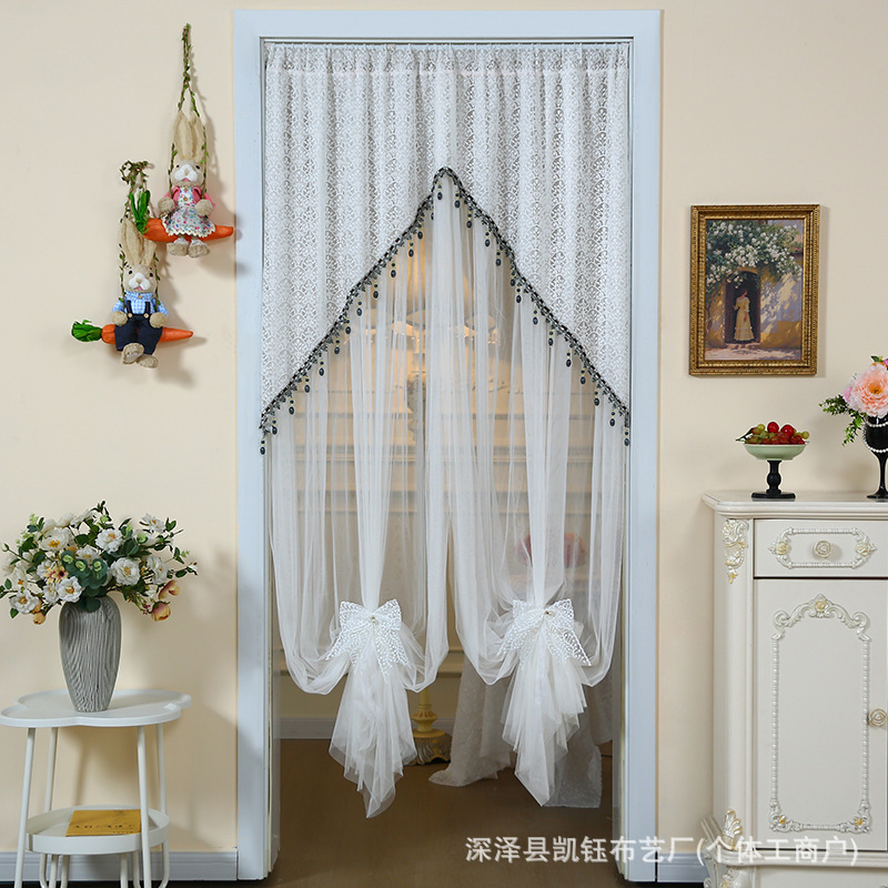 Lace Door Curtain with Heavy Embroidery, Sheer Curtain, Partition Curtain, No-Drill Bedroom Curtain, Embroidered Decorative Hanging Curtain, Entryway Curtain Lace Door Curtain with Heavy Embroidery, Sheer Curtain, Partition Curtain, No-Drill Bedroom Curtain, Embroidered Decorative Hanging Curtain, Entryway Curtain