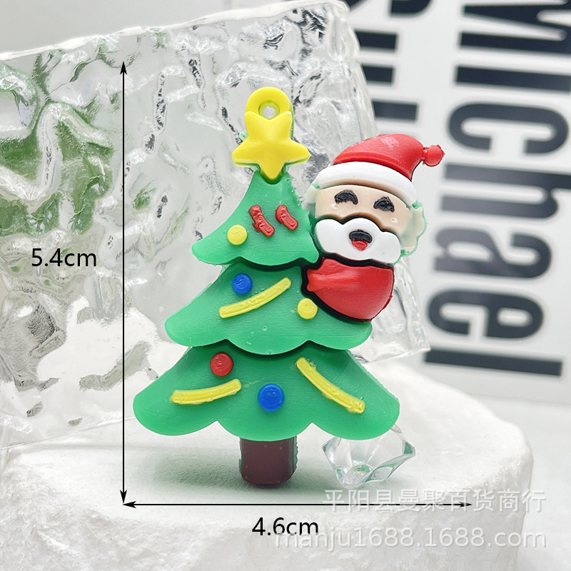 2025 クリスマスキーホルダー pvc サンタクロースキーホルダーペンダントクリスマスツリー装飾ブラインドボックス人形|undefined