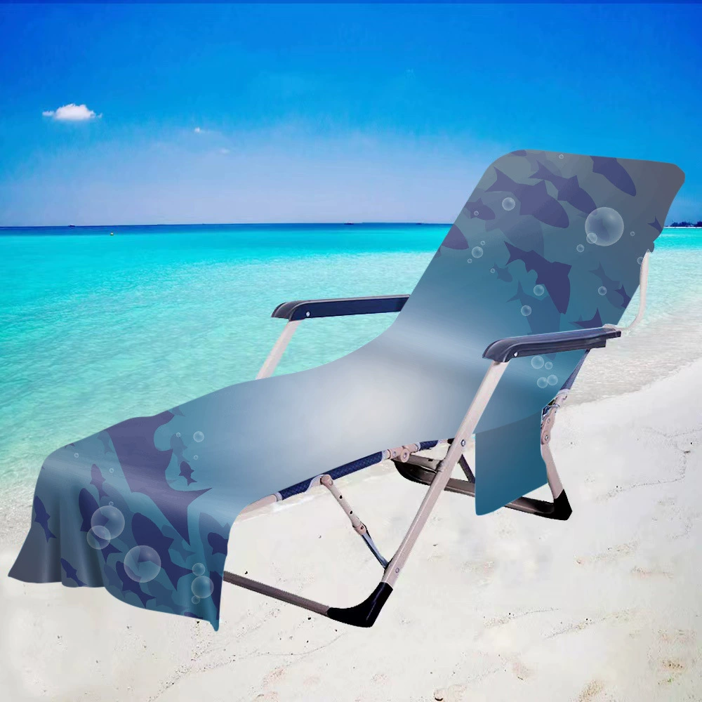 Подводная Акула пляжный стул крышка реклайнер полотенце пляжное полотенце 3D цифровая печать микрофибра банное полотенце карман