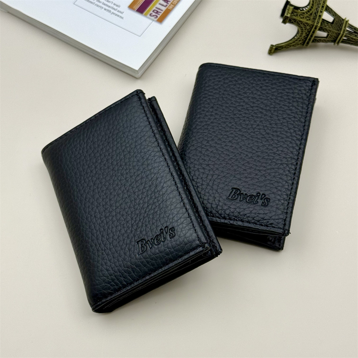 Nuevos productos transfronterizos carteras de cuero para hombres, bolsas de tarjetas de cuero de vaca mini gran capacidad, comercio exterior al por mayor.