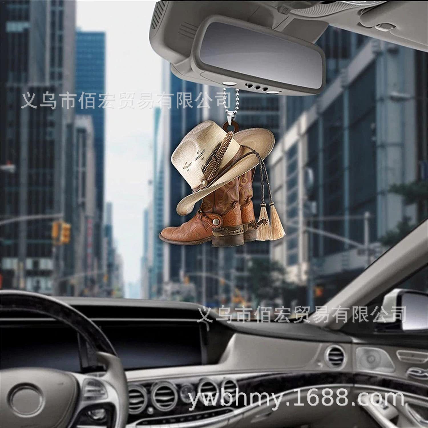Nuevos productos transfronterizos interesantes para adornos de automóviles botas de vaqueros personalizadas y sombreros para adornos de automóviles planos image 4
