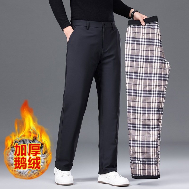 男士羽绒裤鹅绒外穿抗寒中年休闲长裤冬季加厚东北保暖品质棉裤男