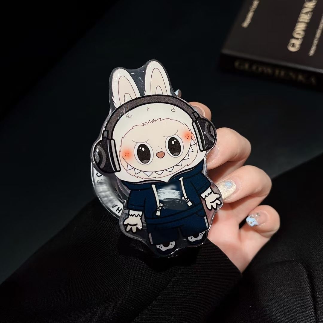 헤드폰이 포함된 Labubu - 자기 에어백 홀더(N52 강력한 자기)에는 자기 링이 함께 제공됩니다.