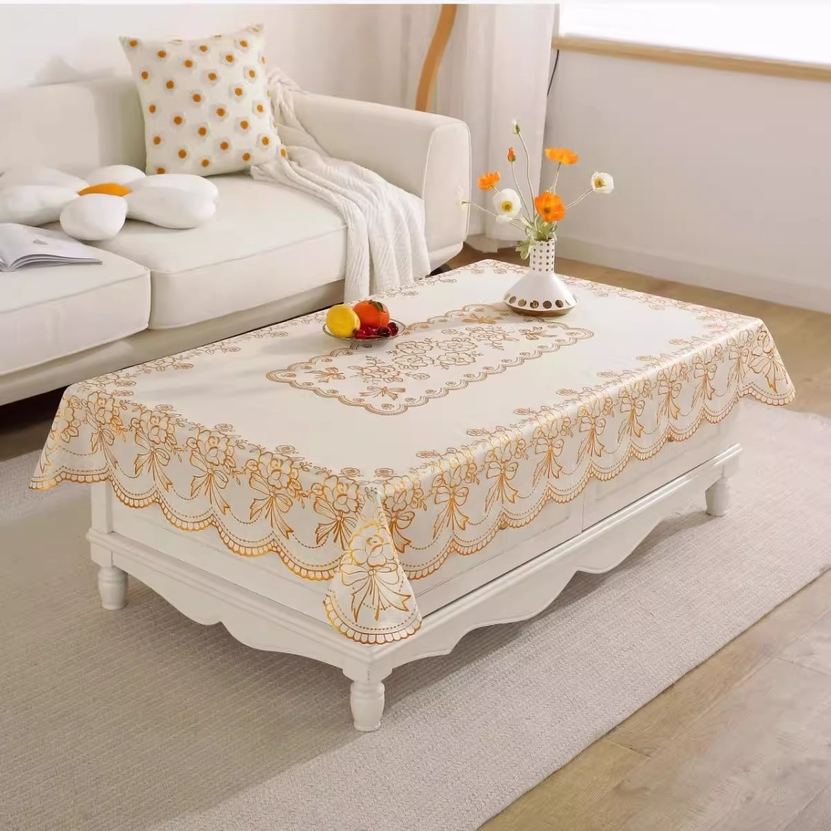 Tablecloth Waterproof, Anti-Scalding and Dustproof Pvc No-Wash Plastic Tablecloth Coffee Table Mat Dining Table Coffee Table Towel Cover Cloth Coffee Table Tablecloth
