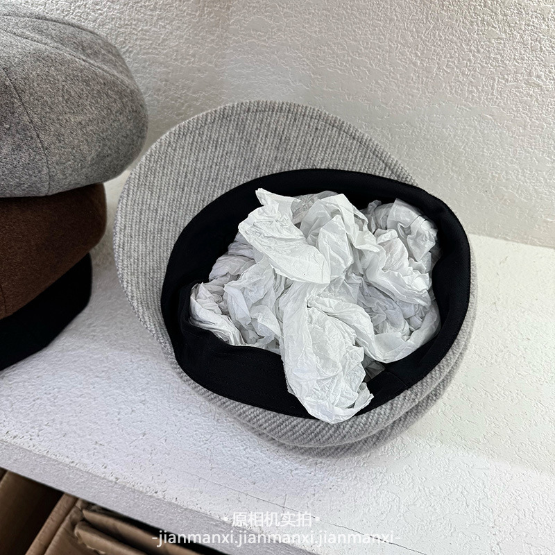 日系高品质马术帽小众褶皱时尚复古秋冬鸭舌报童帽女鸭舌帽批发|undefined