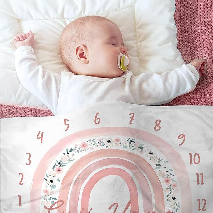 La bolsa de manta de regalo mensual para bebés de Amazon es suave y agradable para la piel, manta de siesta para bebés, manta de franela, venta al por mayor