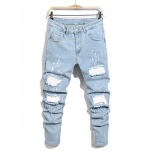 U 62596 Vintage Ripped Slim Denim Pants �����ƶ�����ţ�п�