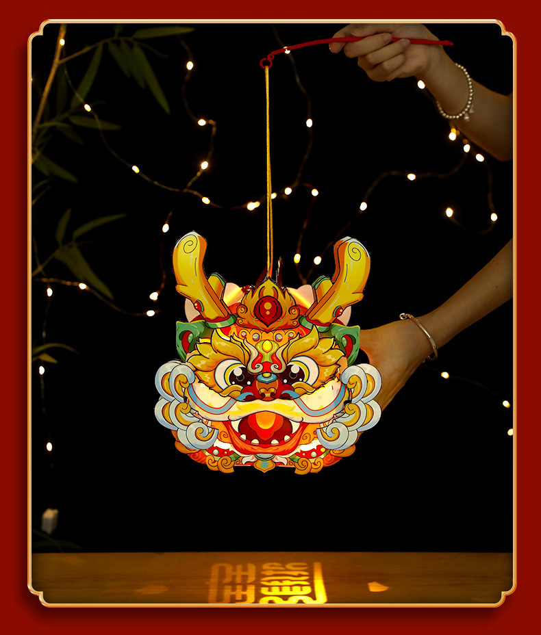 春节中国风新年舞龙立体卡纸手工金鱼diy材料手持举龙年玩具灯笼详情18