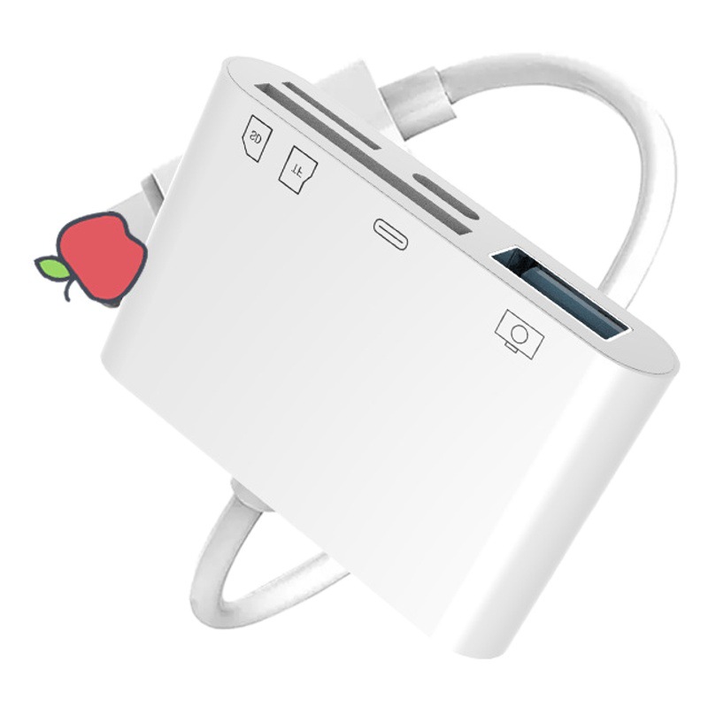 Aplicable a Lightn Apple OTG lector de tarjetas de teléfono móvil SD + TF tarjeta + carga + USB3.0U convertidor de tableta de disco