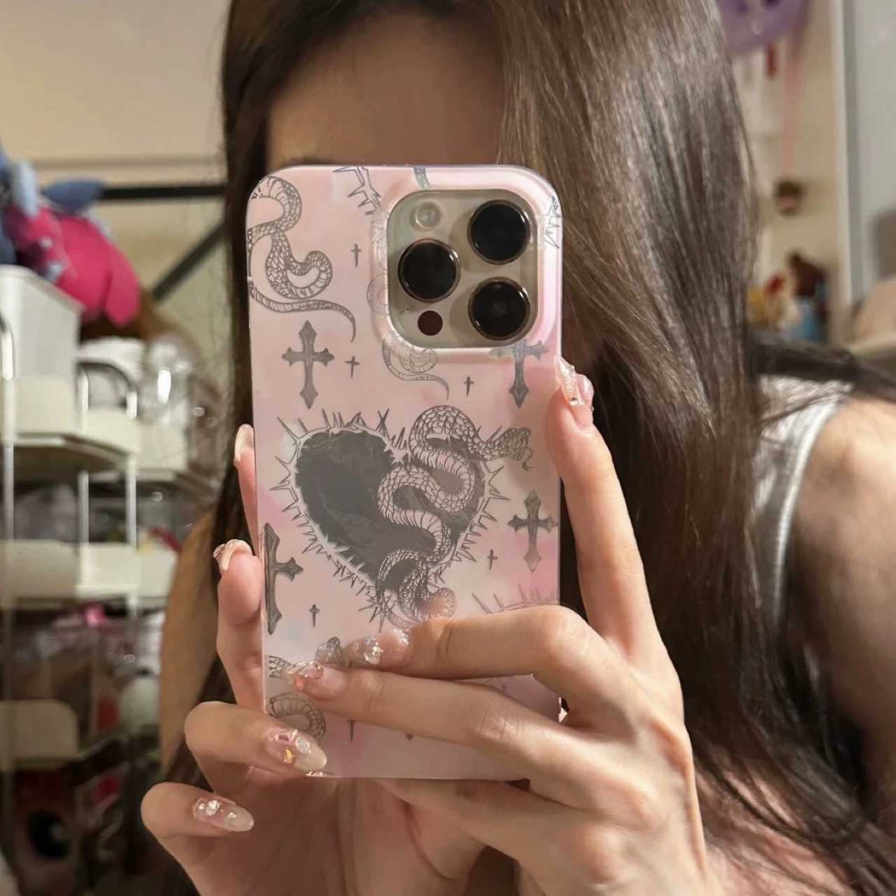 Чехол для телефона совместимый с Apple iPhone 11–16, прозрачная змеевидная лента с glacier-м рисунком, легкий