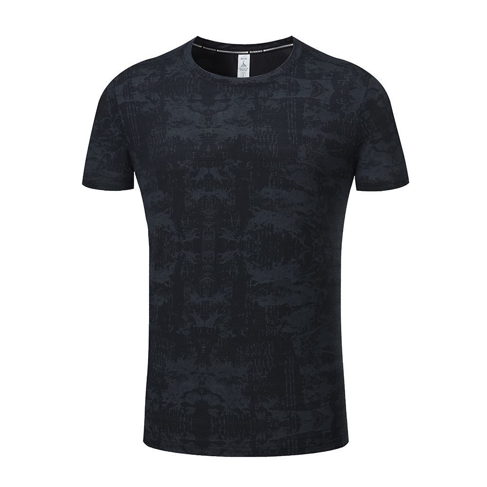 Cross-Border Deportes de los hombres de seda de hielo de secado rápido ropa al aire libre corriendo suelto más tamaño estiramiento de manga corta top en stock al por mayor UA