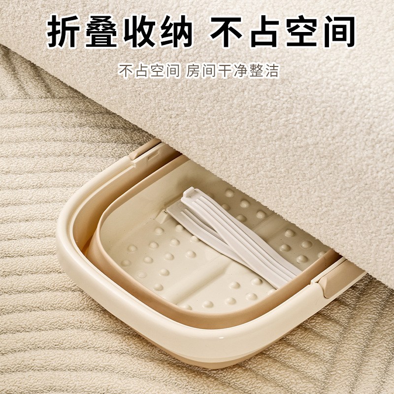 泡脚盆家用按摩足浴盆带盖保温泡脚桶过小腿带提手便携折叠洗脚桶|undefined